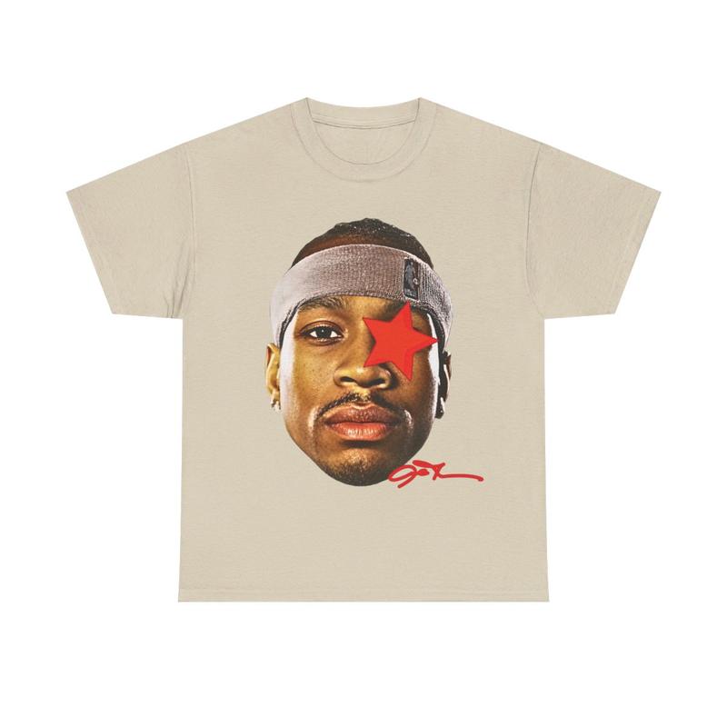 Allen Iverson Inspired Vintage Graphic T-shirt Heavy Cotton Tee Basketball Sreetwear 90s Styled Ai Shirt Hiphop Vibes Y2K Aesthetic Throwback Classic Casual Menswear Retro Top Comfy Day Oversized Smooth Underwear Man Tshirt Streetwear