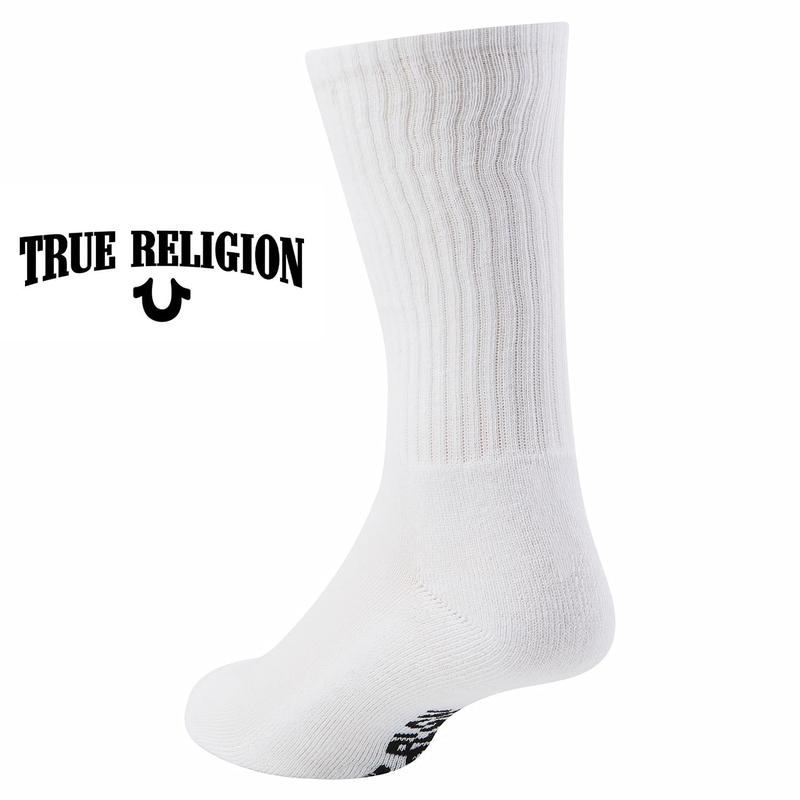 True Religion Mens Socks 8 Pairs Crew Socks for Men Premium Athletic Men's Socks, Shoe Size 8-12