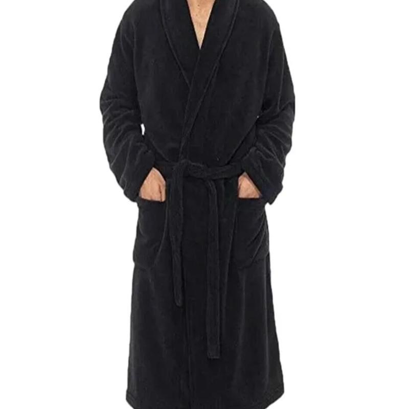 Men's Terry Cloth Robe - Loungewear for Comfortable Sleep - Menswear