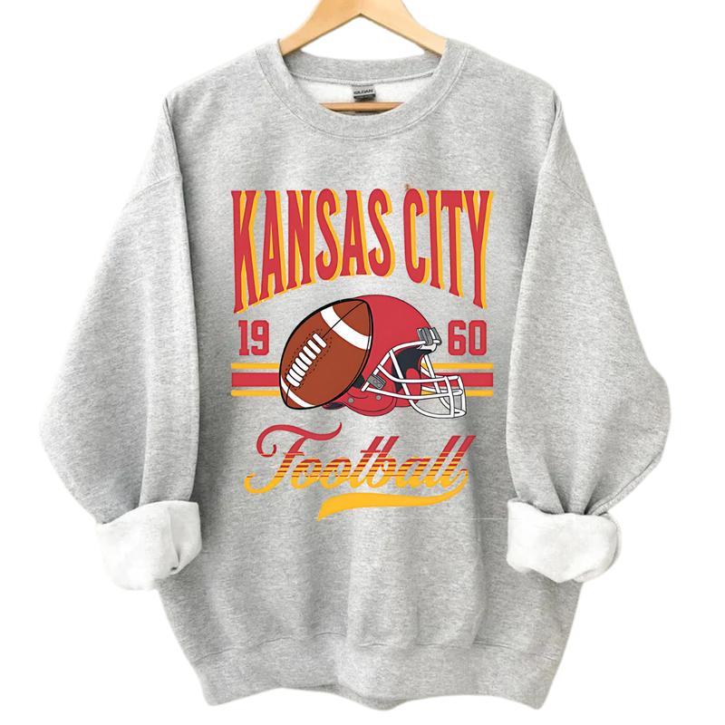 90s Throwback All-Team Football Sweatshirt, Sport Color, Vintage Game Day Style, Cowboy Sweatshirt, Perfect Gift for Football Fans Tops Sweaters Menswear