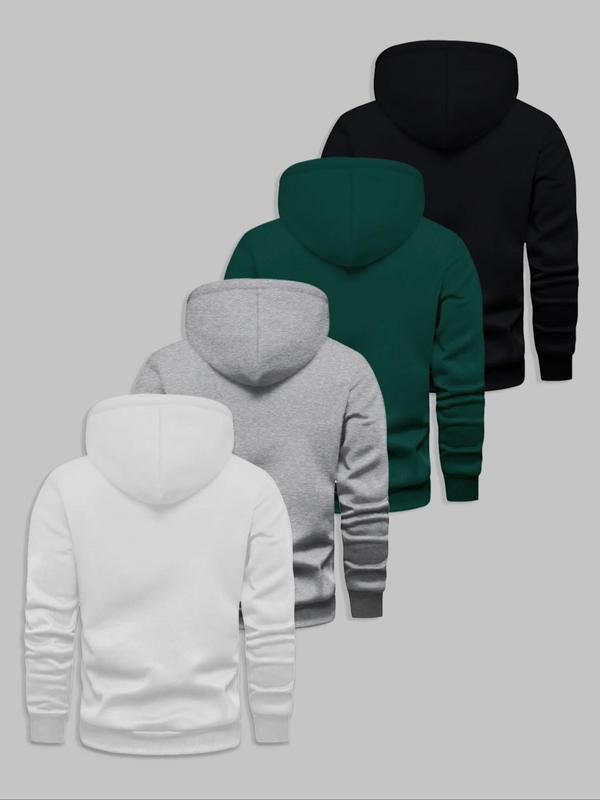 Men's Letter Print Thermal Lined Hoodie, Casual Regular Fit Long Sleeve Hoodie for Fall & Winter, Men's Clothes for Daily Wear