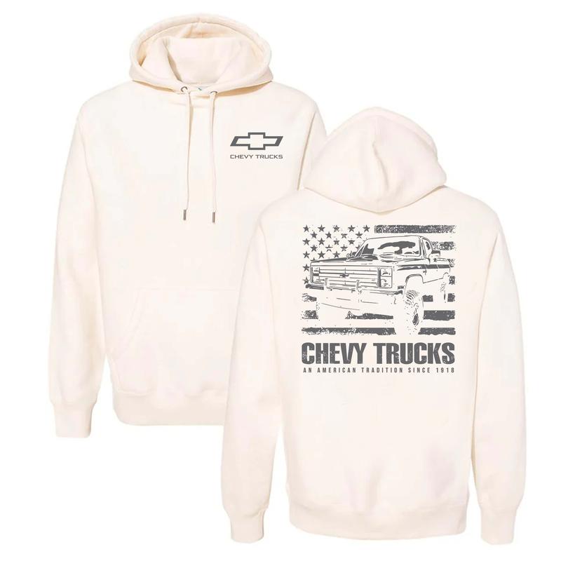 Chevrolet - American Tradition Hoodie, From Small To Extra Large, Assorted Colors, Celebrity Style, Non-gender Specific, Classic Cotton