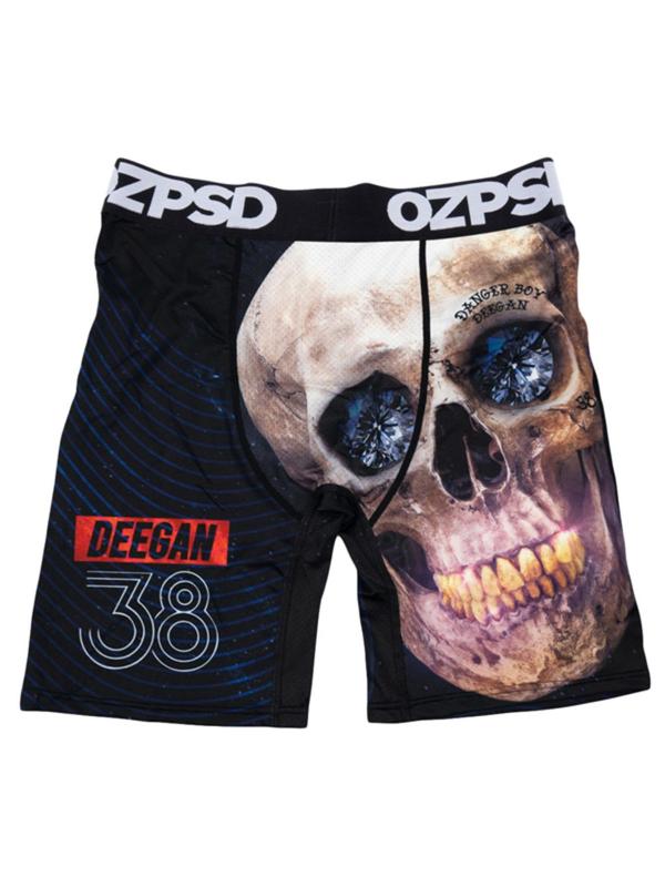 Men's Letter Tape Skull Graphic Boxer Brief, Casual Comfy Breathable Underwear for Daily Wear, Men's Underwear for All Seasons