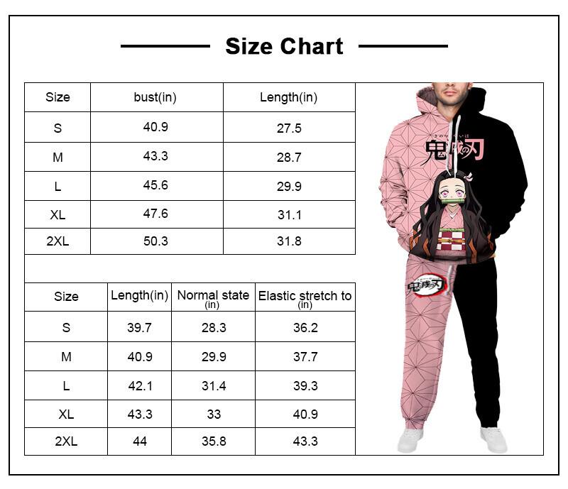 Demon Slayer Anime Hoodie And Sweatpants Suit Pullover Sweatshirt 2 Piece Set For Men Women