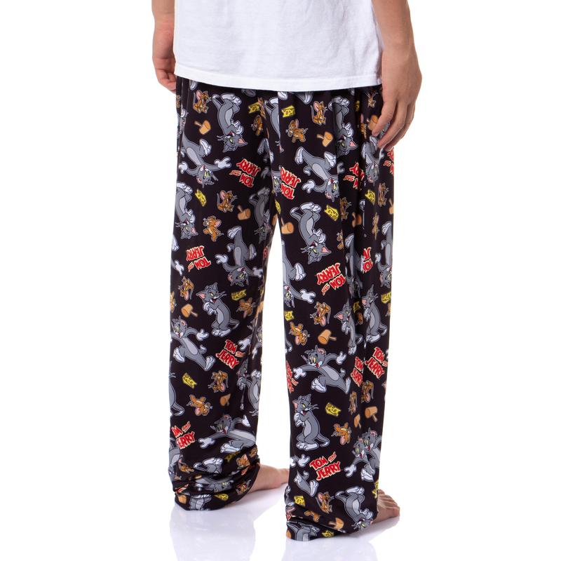 Tom and Jerry Men's Cheese Tossed Print Sleep Pajama Pants For Adults