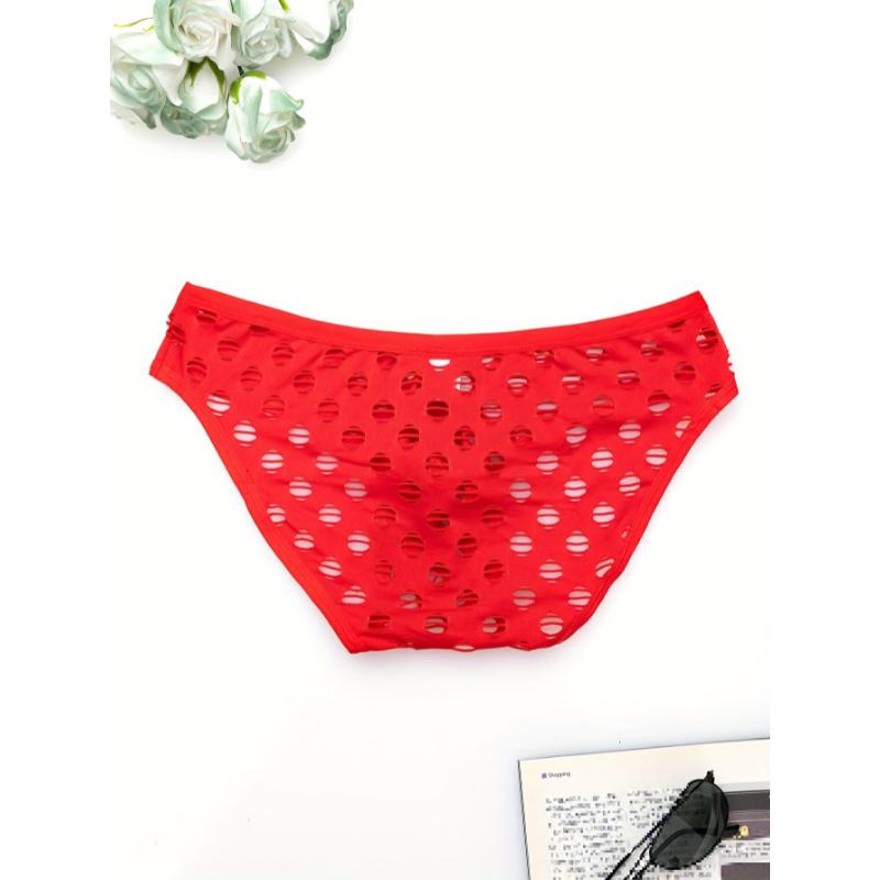 2PCS Multicolor Suit Men's Sexy Low Rise Mesh Fishnet Panties Breathable Cut-Out Briefs Translucent Summer Fashion Intimate Panties Sweet Seductive Lingerie Sexy Bikini Men's Casual Panties Fun Erotic Underwear For Men