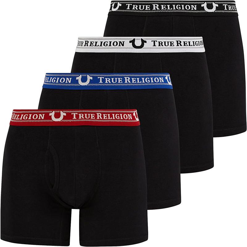 True Religion Mens Boxer Briefs Cotton Stretch Underwear for Men Pack of 4