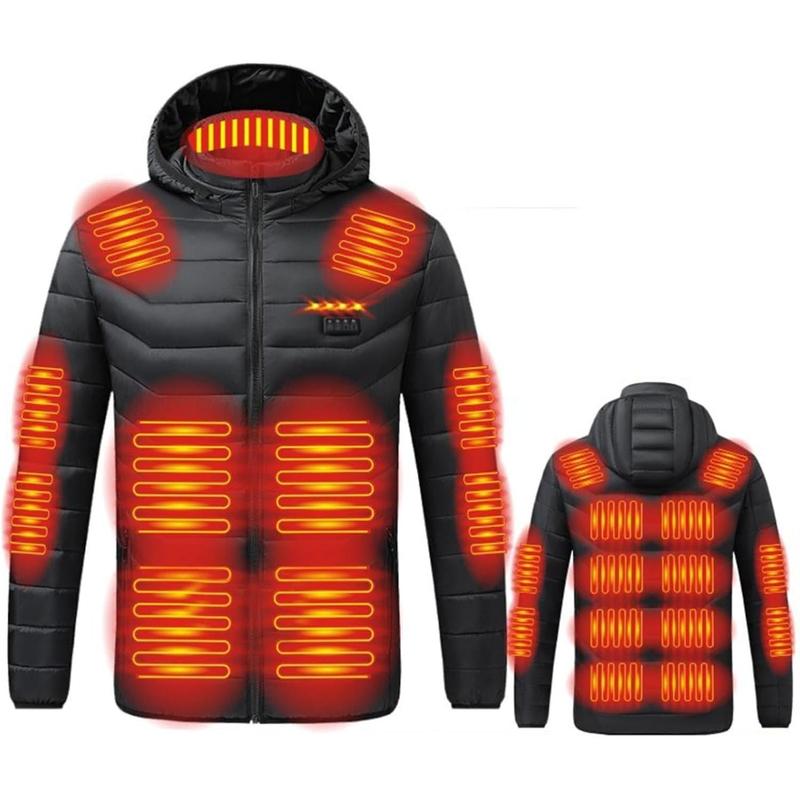 Heated Jacket for Women Men 21 Zones Heated Hoodie Winter Soft Puffer Windproof Coat USB Charging Body Warmer Unisex