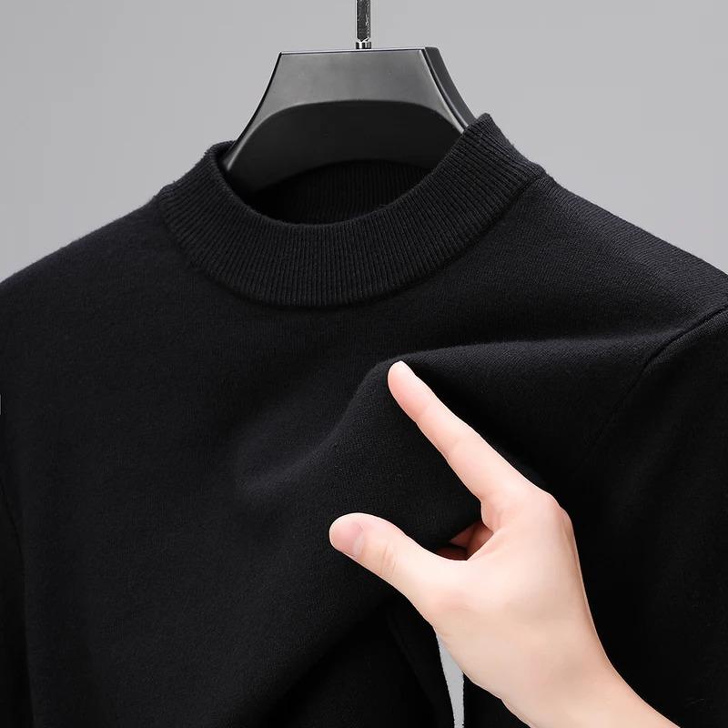 Half Turtleneck Knitwear Sweater New Autumn Winter Mock Neck Sweatshirts Solid Color Sweaters Man Brand Casual Mens Clothing