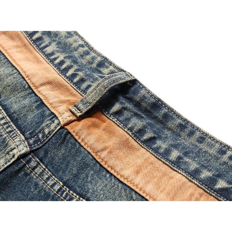 Men's Ripped Distressed Destroyed Slim Fit Straight Leg Denim Jeans