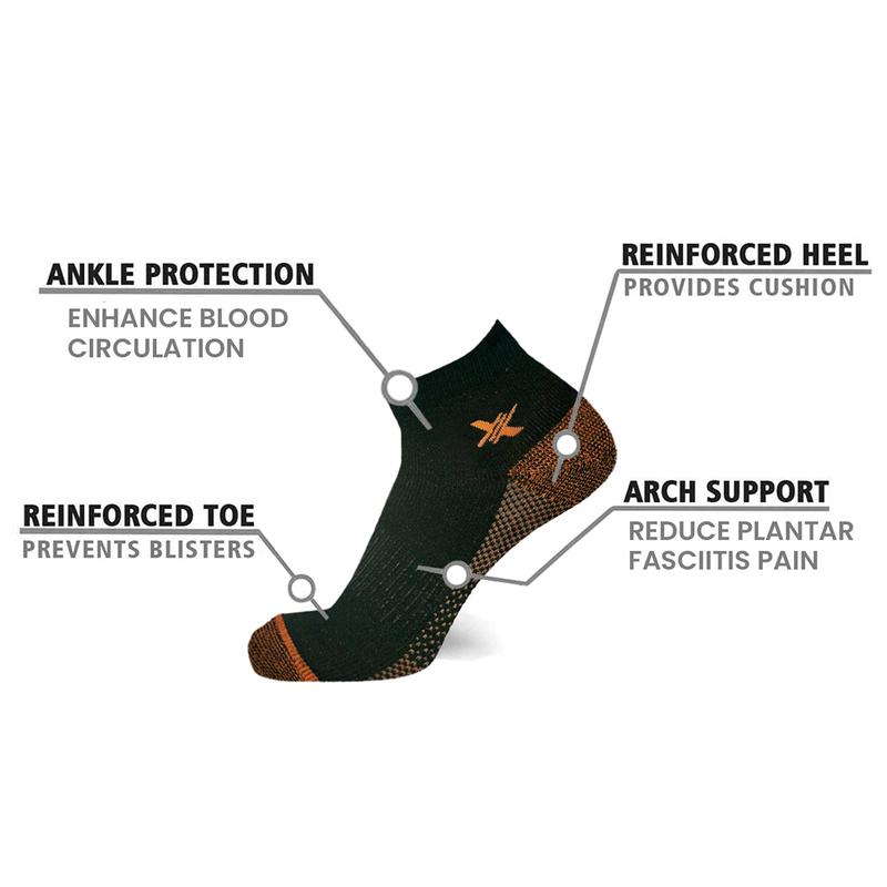 Extreme Fit Copper-Infused Ankle Socks - Odor Control & Perfect for Active Lifestyles Fabric Menswear