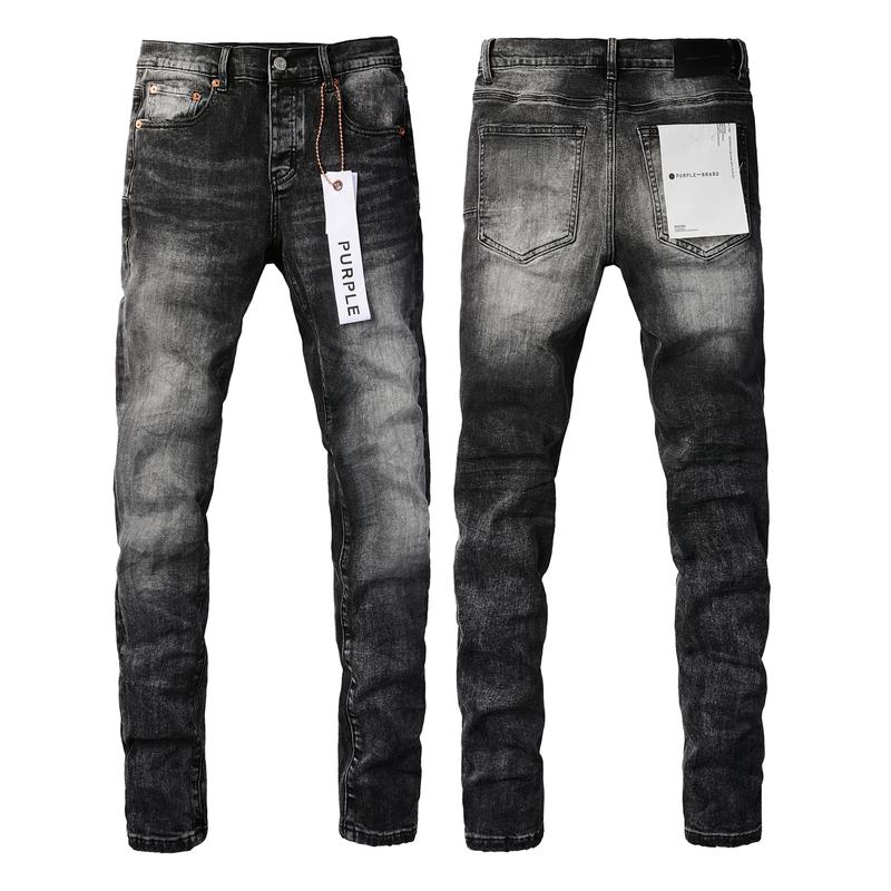 Purple-brand Men's Jeans Slim Fit Stretch Jeans Baggy Ripped Straight Skinny Denim Pants for Men Fashionable Biker Motocycle Holes Pants 2024