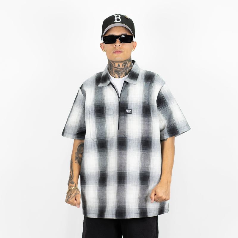 FB County Short Sleeve Checker Zip Shirt