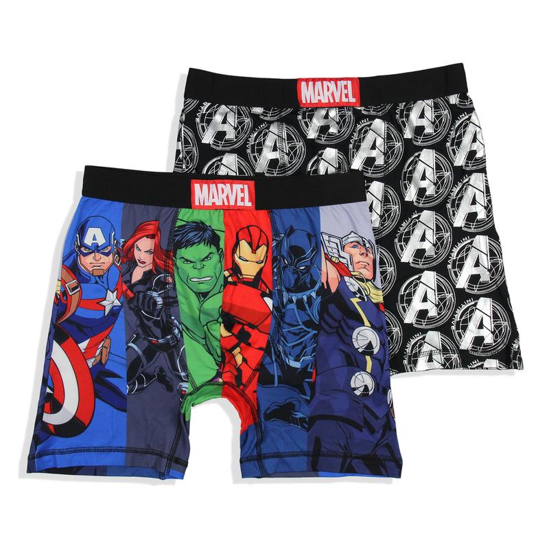 Marvel Mens' 2 Pack The Avengers Comic Boxers Underwear Boxer Briefs