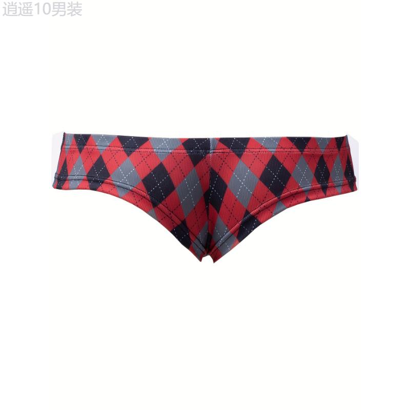 1pc Men's Print Low Waist Briefs Underwear Fabric Menswear