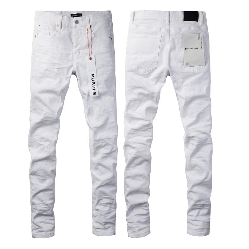 Purple brand Men's Jeans Casual Comfort Holes Fashionable Straight Skinny Slim Fit Jeans, Ripped Stretch Jeans Denim Pants