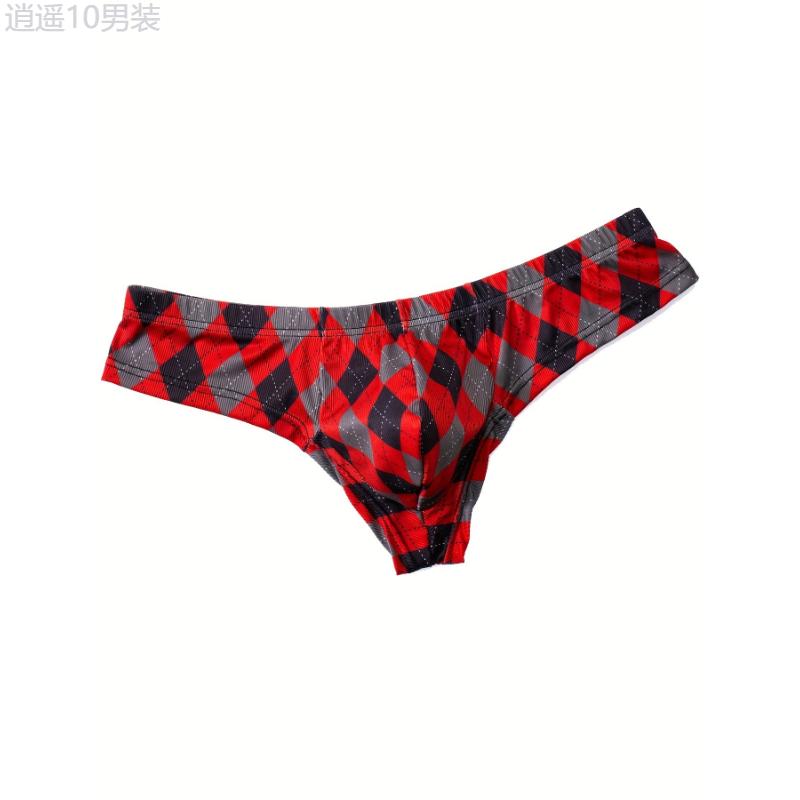 1pc Men's Print Low Waist Briefs Underwear Fabric Menswear