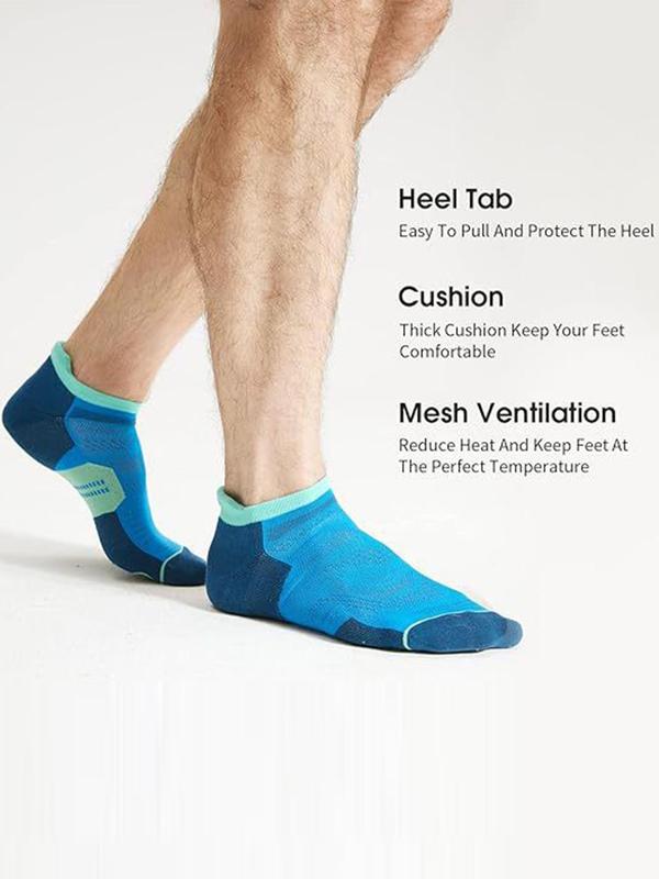 Men's  Colorblock Ankle Socks, Casual Moisture Wicking Low Cut Socks, Soft Comfy Breathable Socks for All Seasons Daily Wear