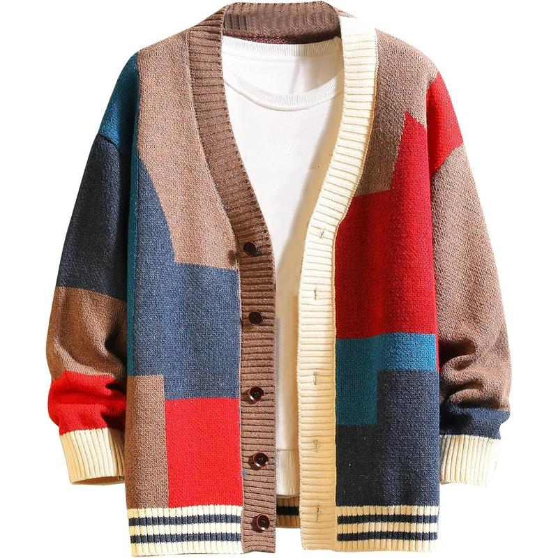 Cardigan Sweater for Men Knitted Long Sleeve Sweaters with Buttons cardigan sweater