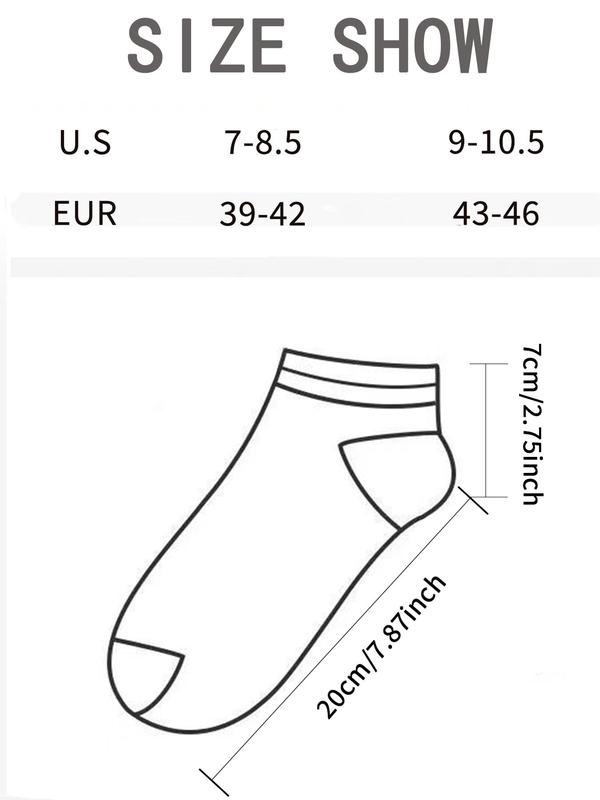 Men's Patchwork Print Ankle Socks, Casual Moisture Wicking Socks, Soft Comfy Breathable Socks for All Seasons Daily Wear