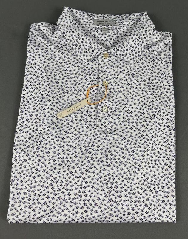 Peter Millar Golf Shirt Polo CS Summer Comfort Angry Anglers Print XXL White NWT