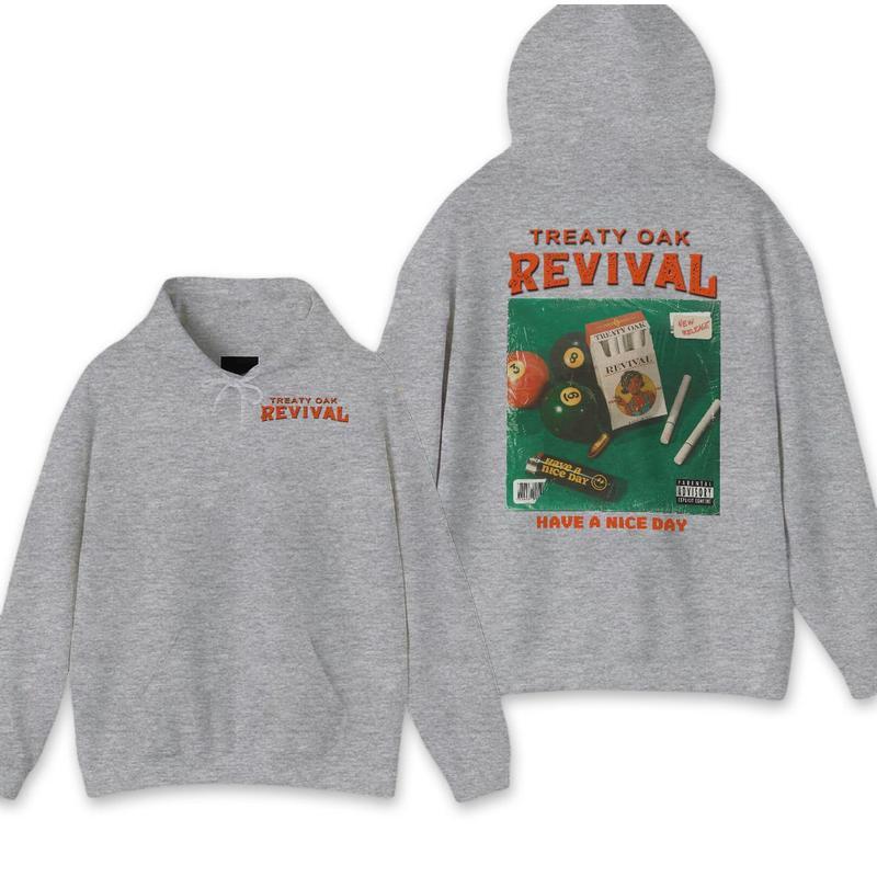 Treaty Oak Revival Hoodie - Retro Style Celebrate Tshirt Sweatshirt Hoodie Pullover Menswear Classic Cotton