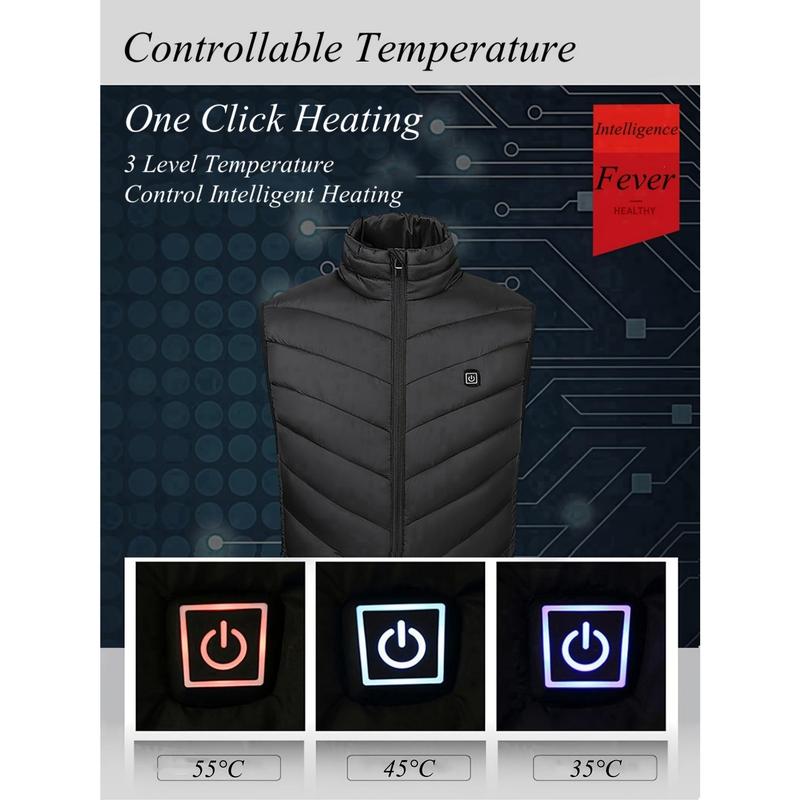 Winter Smart Heating Vest Unisex Warm Heating Clothes USB Electric Heating Vest 9-Zone Heating Adjustable Temperature