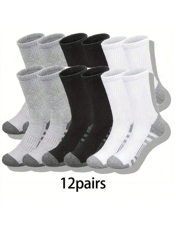 10 20 30 Pairs Breathable And Comfy Men's Crew Socks For Outdoor And Casual Wear, All-Season Unisex Socks