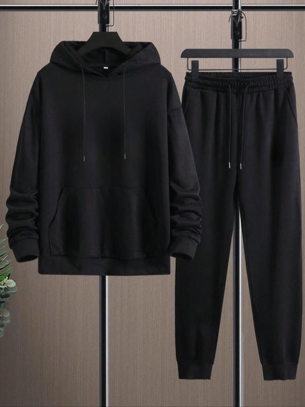 Men's Graphic Hoodie & Drawstring Sweatpants Matching Sweatsuit Set, Regular Fit Stylish Longsleeves Hooded Sweatshirt & Jogger Pants,  Summer Outfits 2024, Holiday Outfits 2024, Men's Streetwear Outfits