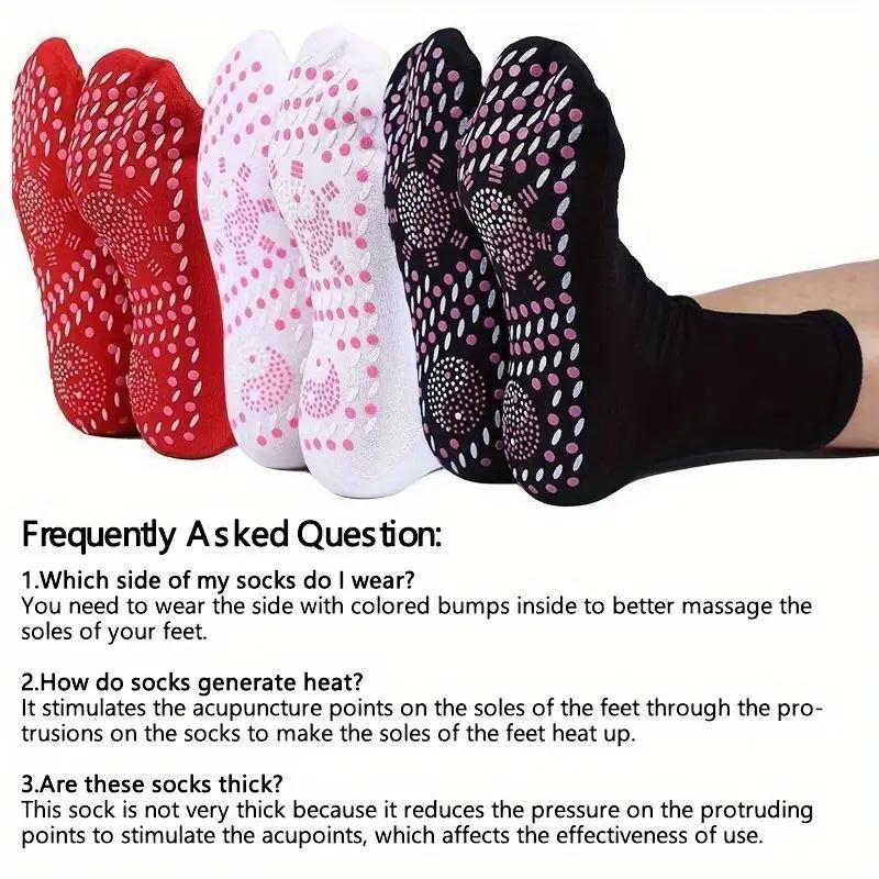 Foot Massage Socks, 3 Pairs Self-heating Acupressure Socks, Blood Circulation Massage Socks, Comfortable Warm Socks for Men & Women, Christmas Gift