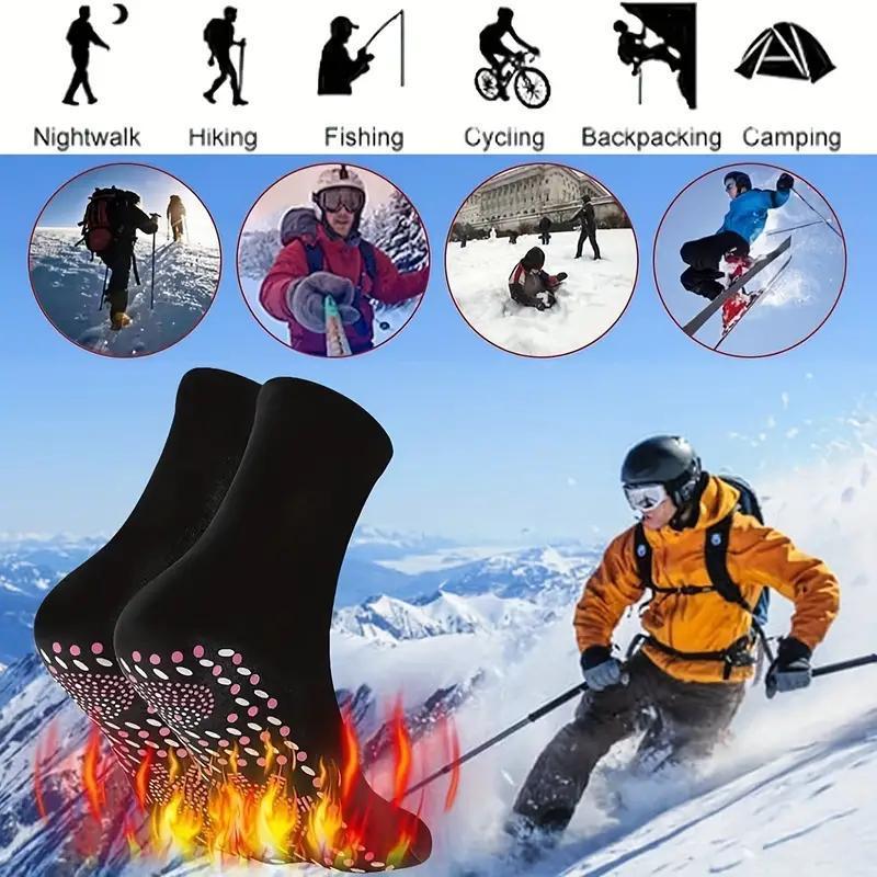 Foot Massage Socks, 3 Pairs Self-heating Acupressure Socks, Blood Circulation Massage Socks, Comfortable Warm Socks for Men & Women, Christmas Gift