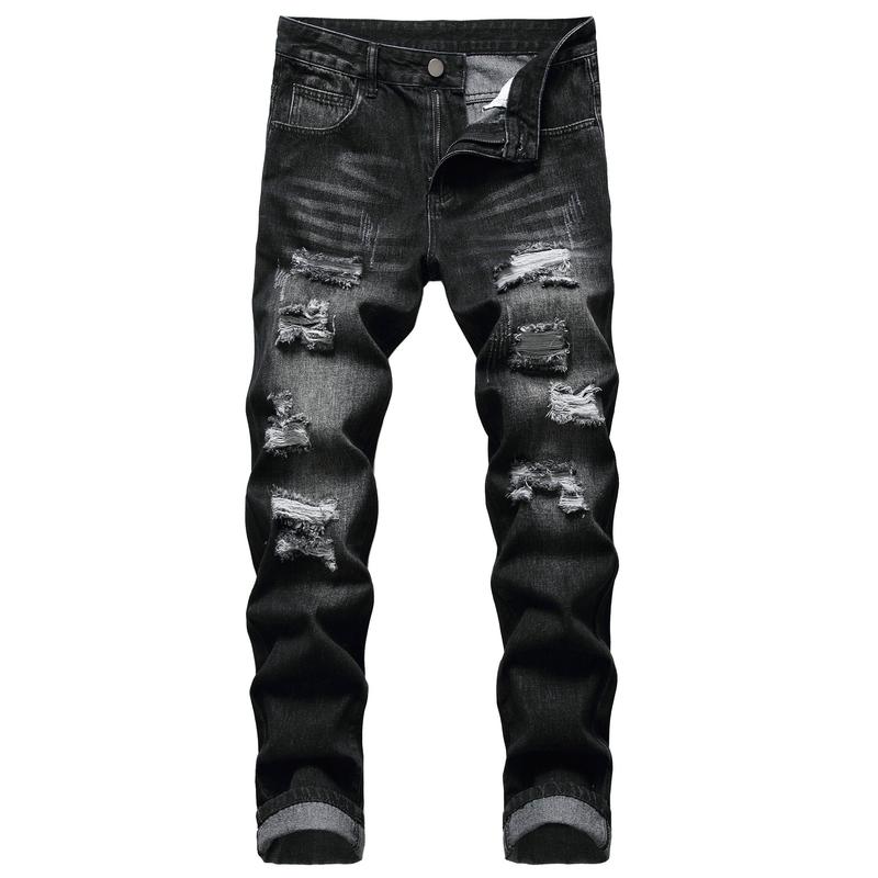 Black ripped jeans for men