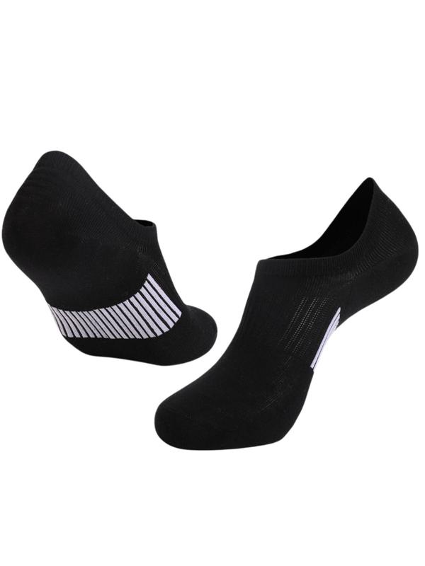 Men's Striped Print Invisible Socks, Casual Soft Comfy Breathable Socks, Men & Women Socks for All Seasons Daily Wear