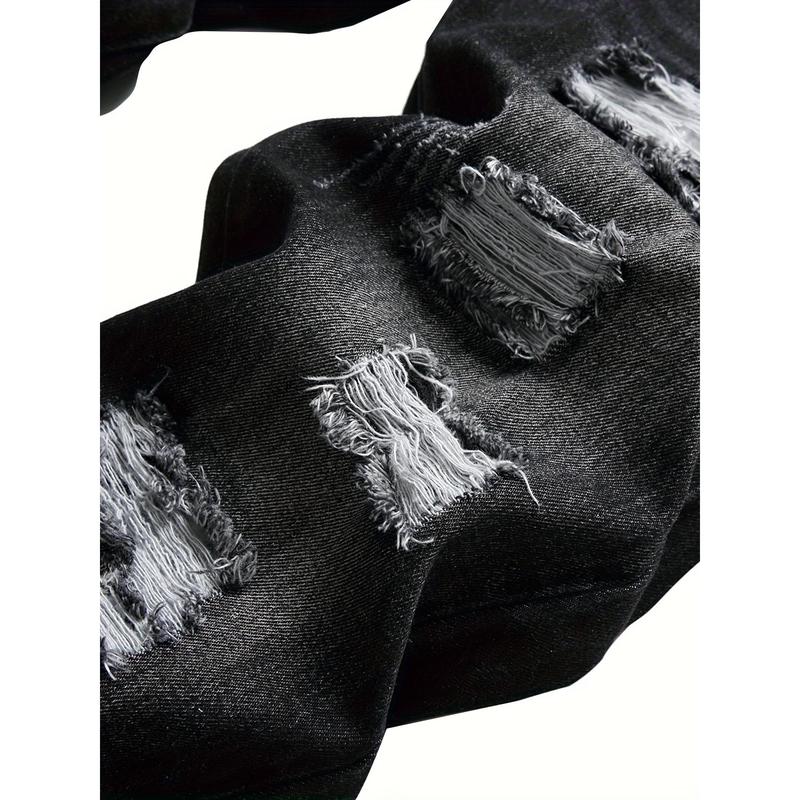 Black ripped jeans for men