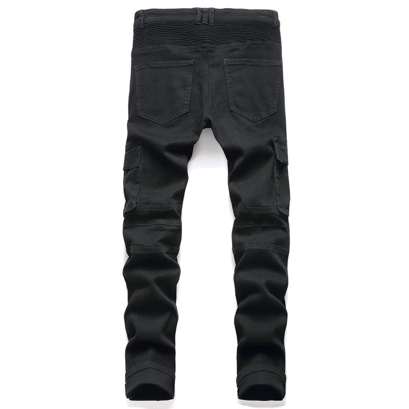 Men's Fashion Biker Classic Distressed Straight Slim Fit Designer Jeans For Men Denim Pants