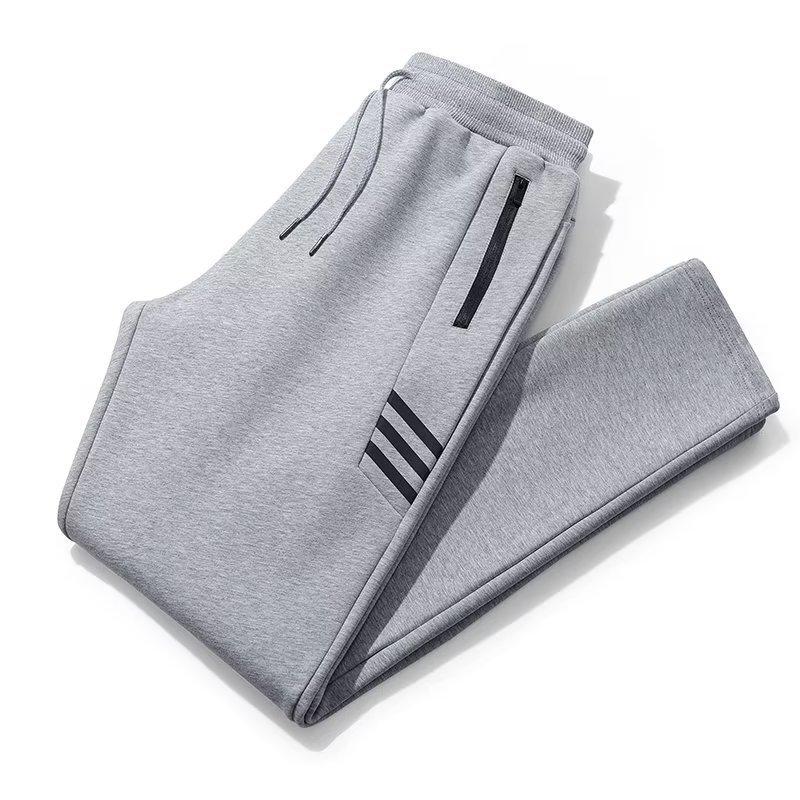 Autumn and Winter Fleece-lined Men's Sports Pants Men's Trousers Ankle-Tied Straight Casual Pants plus-Sized plus Size Sweatpants Men's Generation Halloween 2024 Christmas