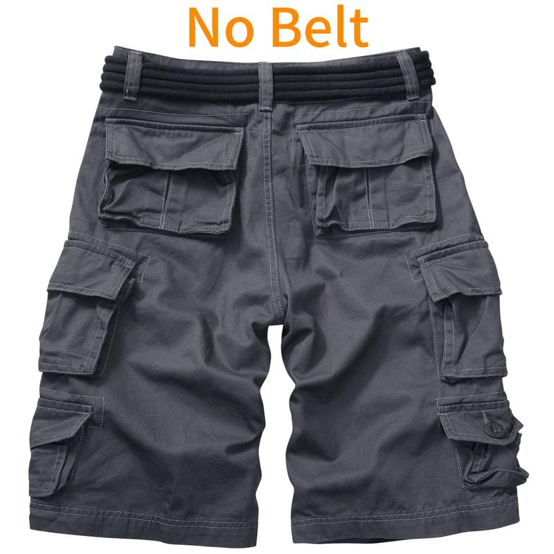 Cargo Short for Men Relaxed Fit Camo Outdoor Hiking Work Cotton Casual Shorts with 9 Pockets (No Belt)