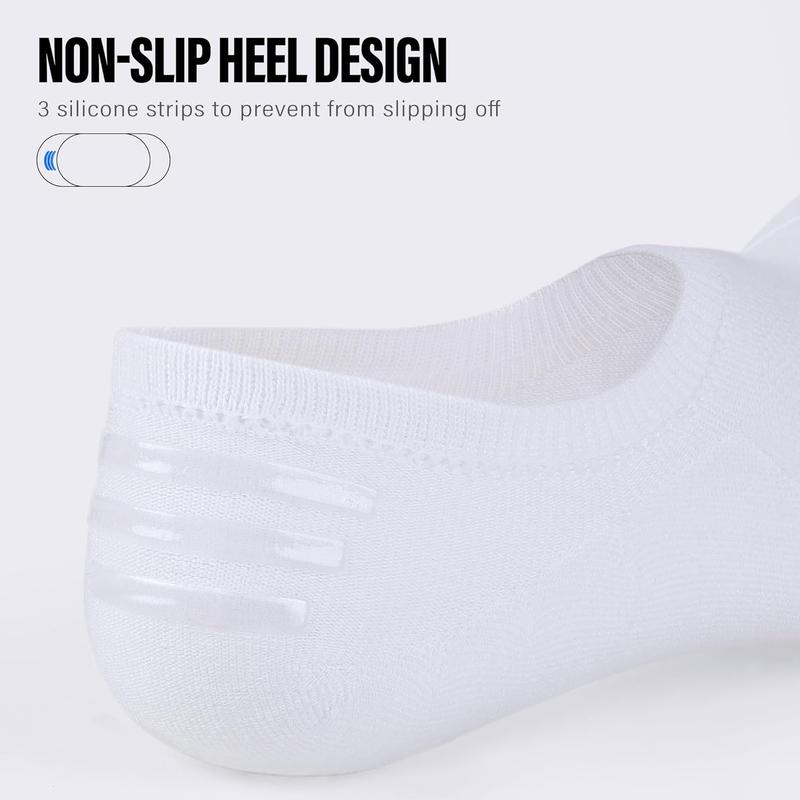 Mens No Show Socks Low Cut Non Slip Casual Invisible Socks 6 Pairs