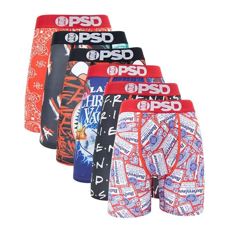 PSD Boxer Brief- 6Pc-Soft Breathable letters casual underwear