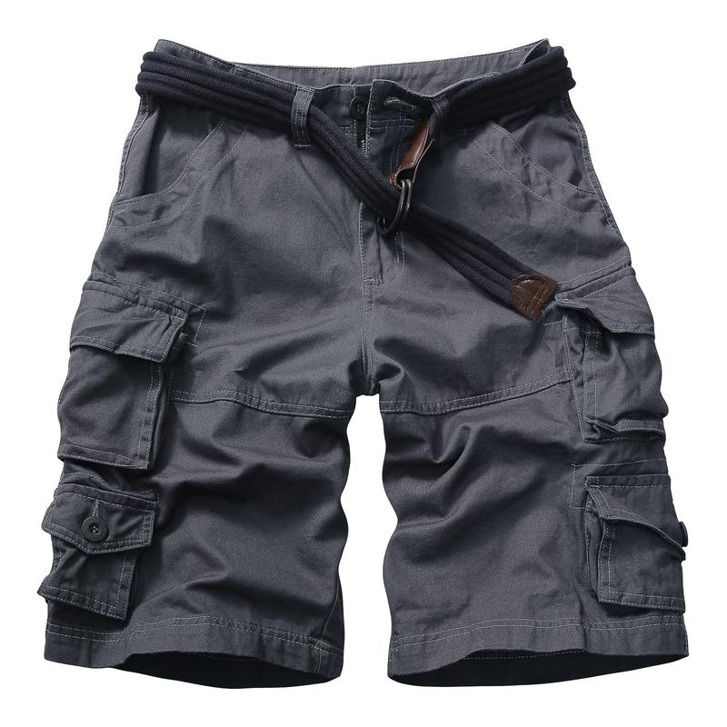 Cargo Short for Men Relaxed Fit Camo Outdoor Hiking Work Cotton Casual Shorts with 9 Pockets (No Belt)