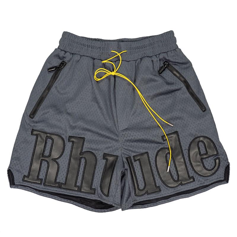 RHUDE Mens Shorts Hip Hop Letter embroidery Five-Point Pants Casual Basketball Mesh Shorts for Men and Women