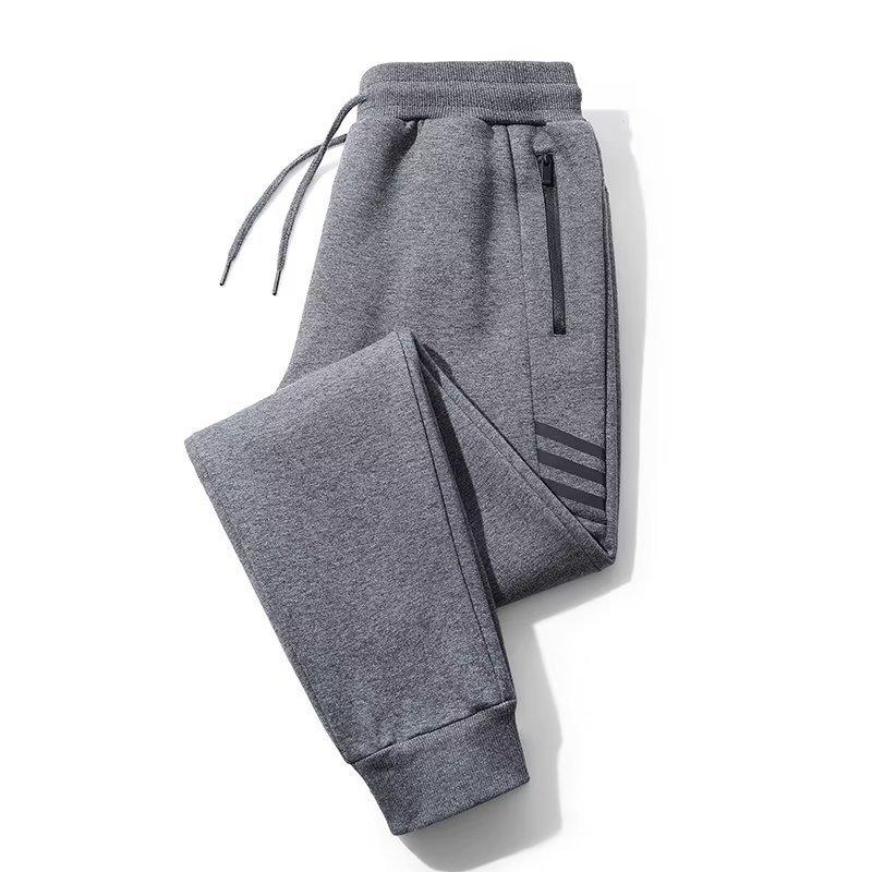 Autumn and Winter Fleece-lined Men's Sports Pants Men's Trousers Ankle-Tied Straight Casual Pants plus-Sized plus Size Sweatpants Men's Generation Halloween 2024 Christmas