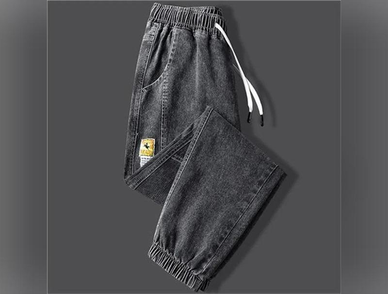 New Men's jeans Winter Fleece Jeans Thick Warm Denim Pants Men Streetwear Black Joggers Harem Jean Thermal Trousersfallclothing