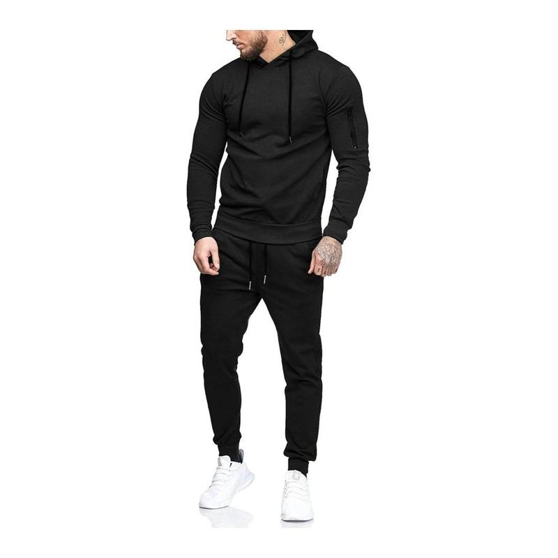 COOFANDY B Men's Tracksuit Hoodie Set Hooded Athletic Sweatsuits Casual Running Jogging Sport Suit Sets Classic Menswear Cotton Elastic black friday