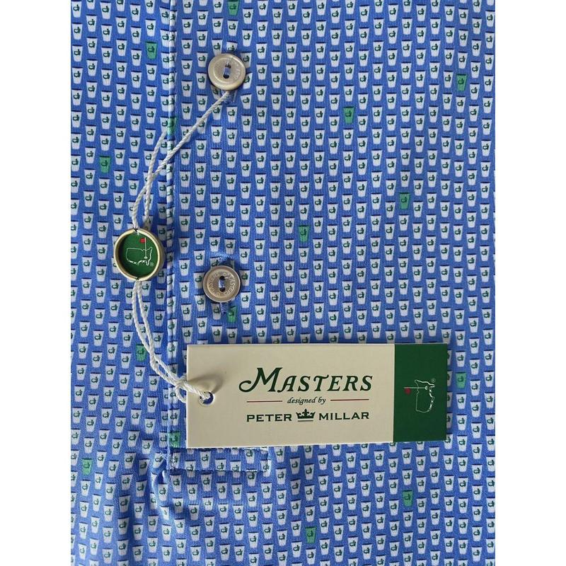 2024 Large Peter Millar Men's Masters Golf Shirt Beer Cups Print Polo Augusta