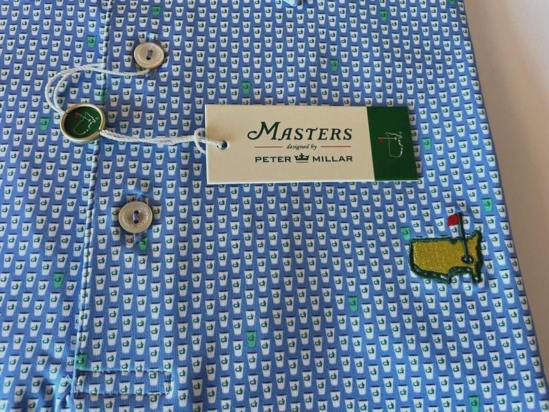 2024 Large Peter Millar Men's Masters Golf Shirt Beer Cups Print Polo Augusta