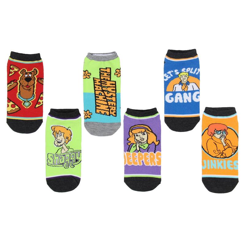 Scooby-Doo Socks Adult Shaggy Mystery Machine Low Cut No Show Mix And Match Ankle Socks 6 Pairs