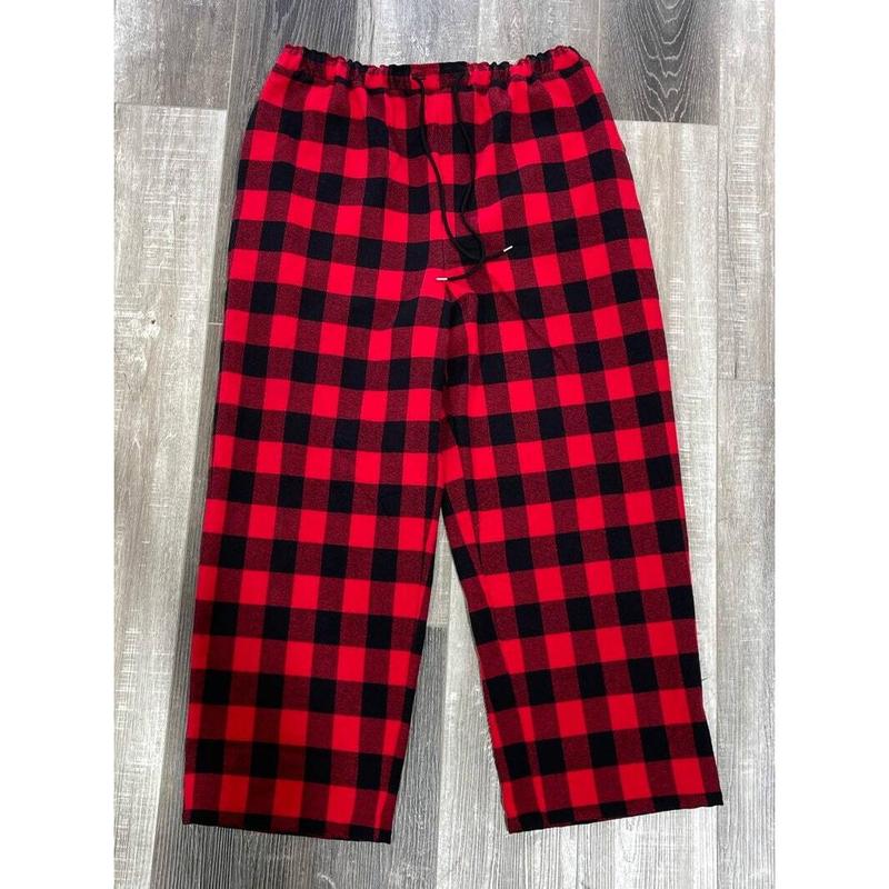 Red Black 00Buffalo00 Check Organic Flannel Pajama Pants Men | Christian Clothing | Handmade | Flannel Pajamas |