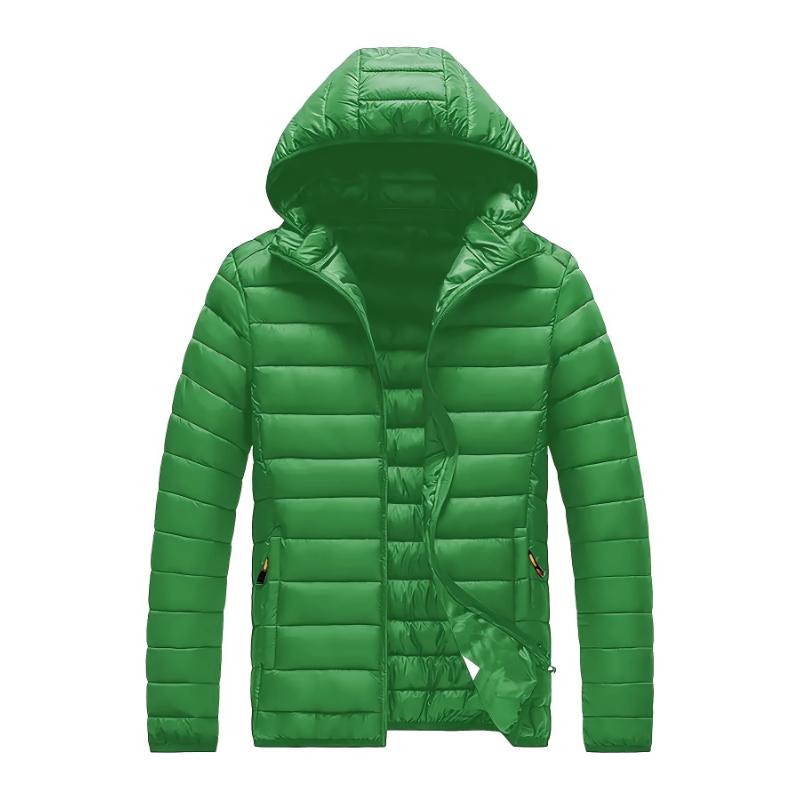 Men's Solid Color Zip Up Puffer Jacket With Removable Hood Design, Windproof And Warm Long Sleeve Casual Outerwear For Autumn And Winter