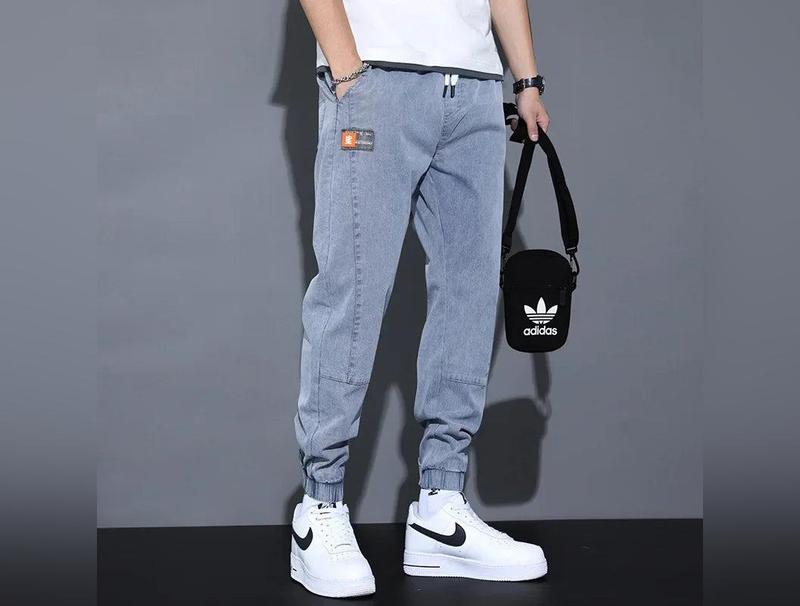 2023 Spring Autumn New Loose-fit Men's Jeans Casual Versatile Trendy Long Pants Bundle Feet Harem Pants Male